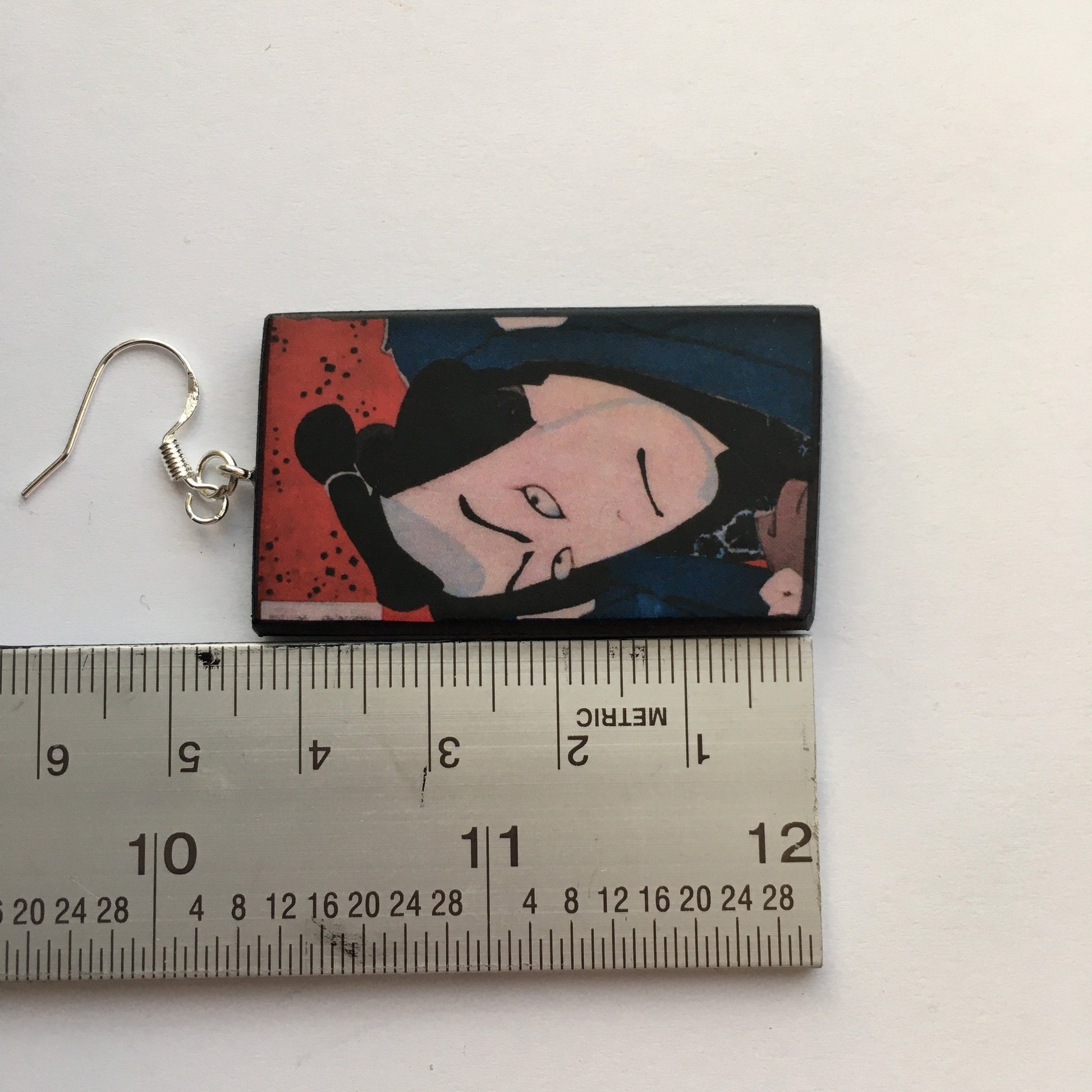 Museum-Inspired Sustainable Earrings Japanese, samurai, manga earrings. Anime girl gift. Obljewellery