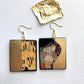  Gustav Klimt Ohrringe aus nachhaltigem Holz, handgefertigt von Obljewellery. Art Ohrringe Geschenk
