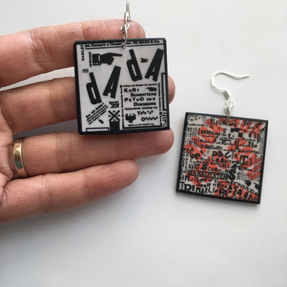 Museum-Inspired Sustainable Earrings Dadaism art earrings. Artsy gift. Obljewellery