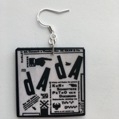Museum-Inspired Sustainable Earrings Dadaism art earrings. Artsy gift. Obljewellery