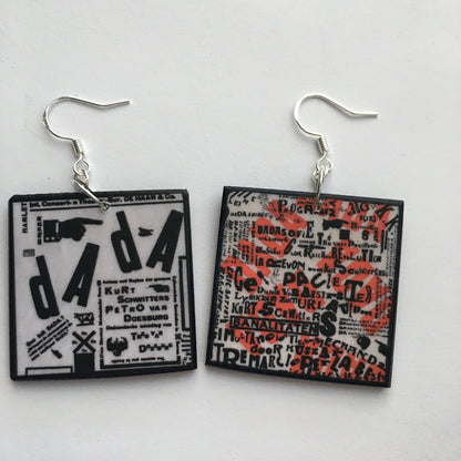 Museum-Inspired Sustainable Earrings Dadaism art earrings. Artsy gift. Obljewellery