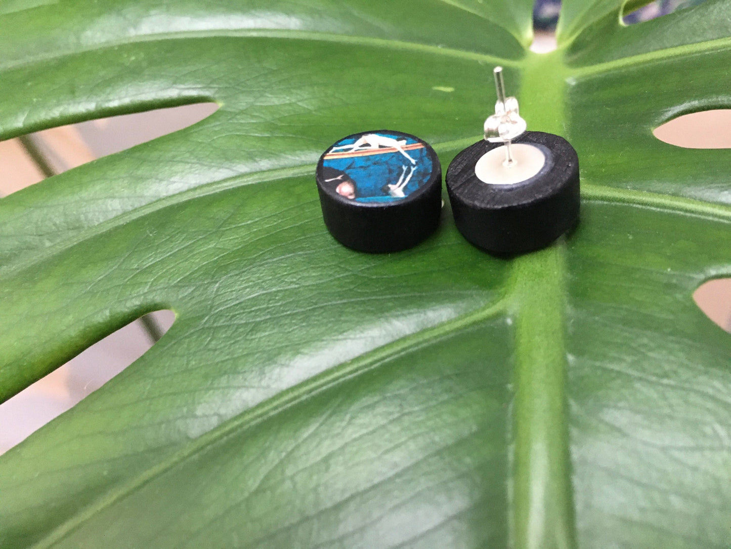Museum-Inspired Sustainable Earrings Hieronymus Bosch, stud art earrings. Unisex, artsy gift. Obljewellery