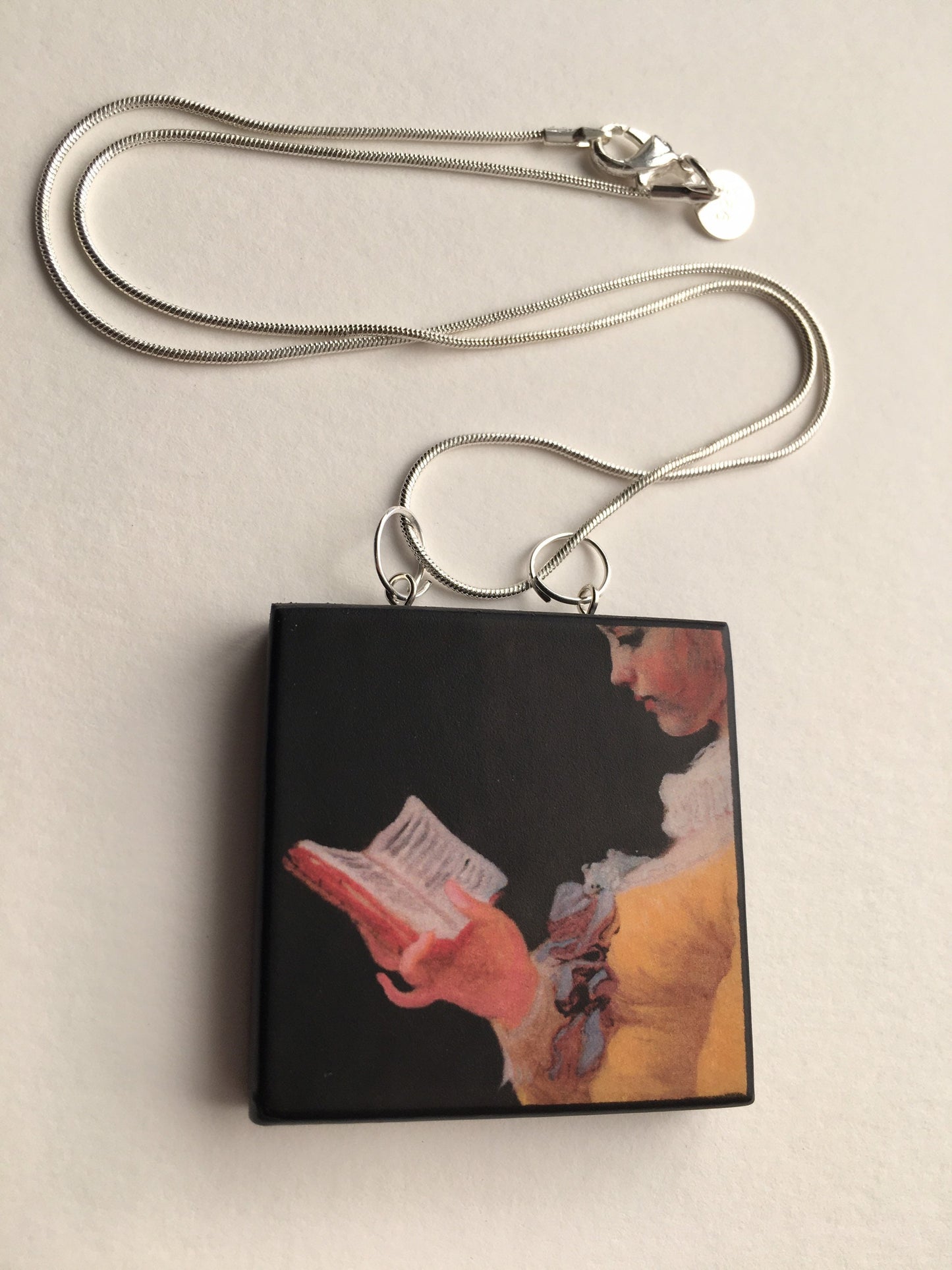 Museum-Inspired Sustainable Necklace Rococo art, Fragonard whimsical necklace. Obljewellery