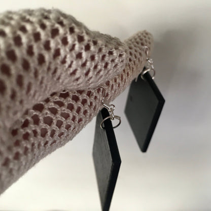 Museum-Inspired Sustainable Earrings Paul Klee artsy earrings, sustainable wood, 925 silver hooks. Birthday girl gift. Obljewellery