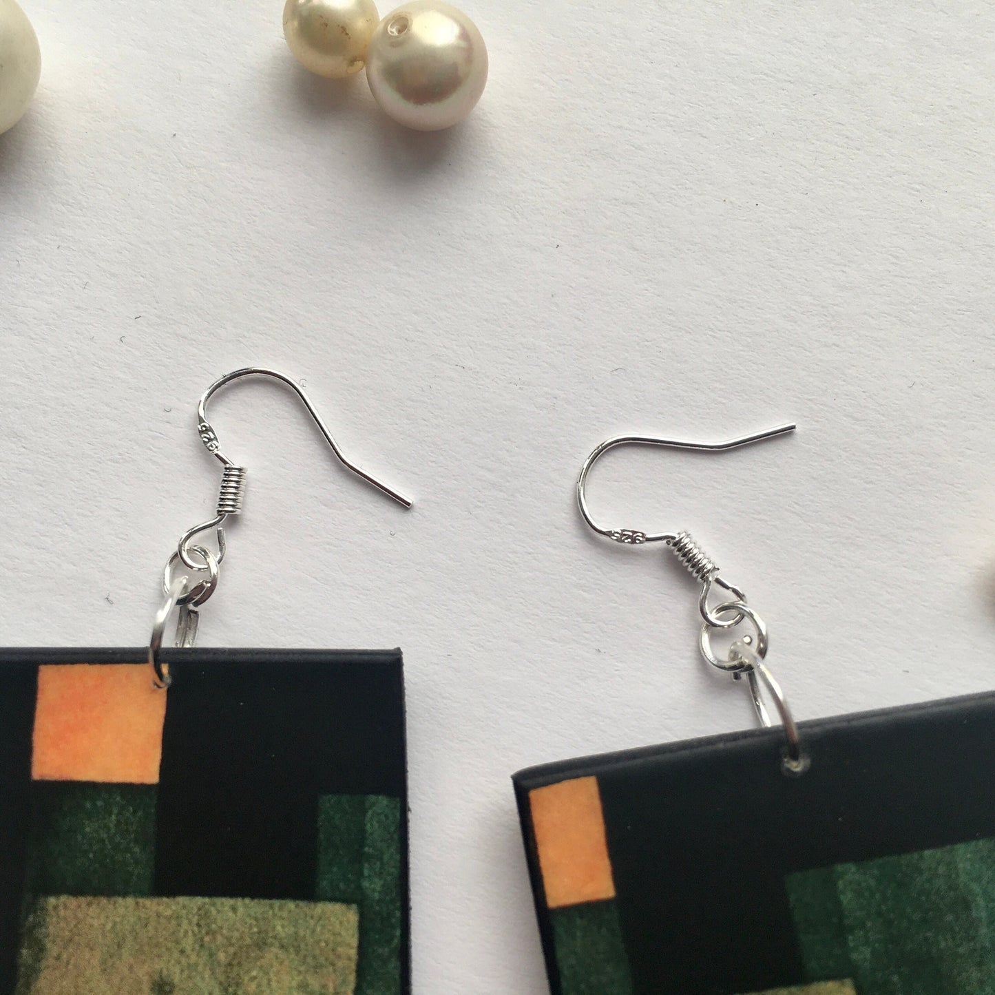 Museum-Inspired Sustainable Earrings Paul Klee artsy earrings, sustainable wood, 925 silver hooks. Birthday girl gift. Obljewellery