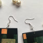 Paul Klee artsy earrings, sustainable wood, 925 silver hooks. Birthday girl gift.