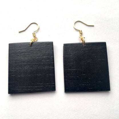 Museum-Inspired Sustainable Earrings Lemon art earrings, sustainable wooden earrings. Wearable artsy gift. Obljewellery