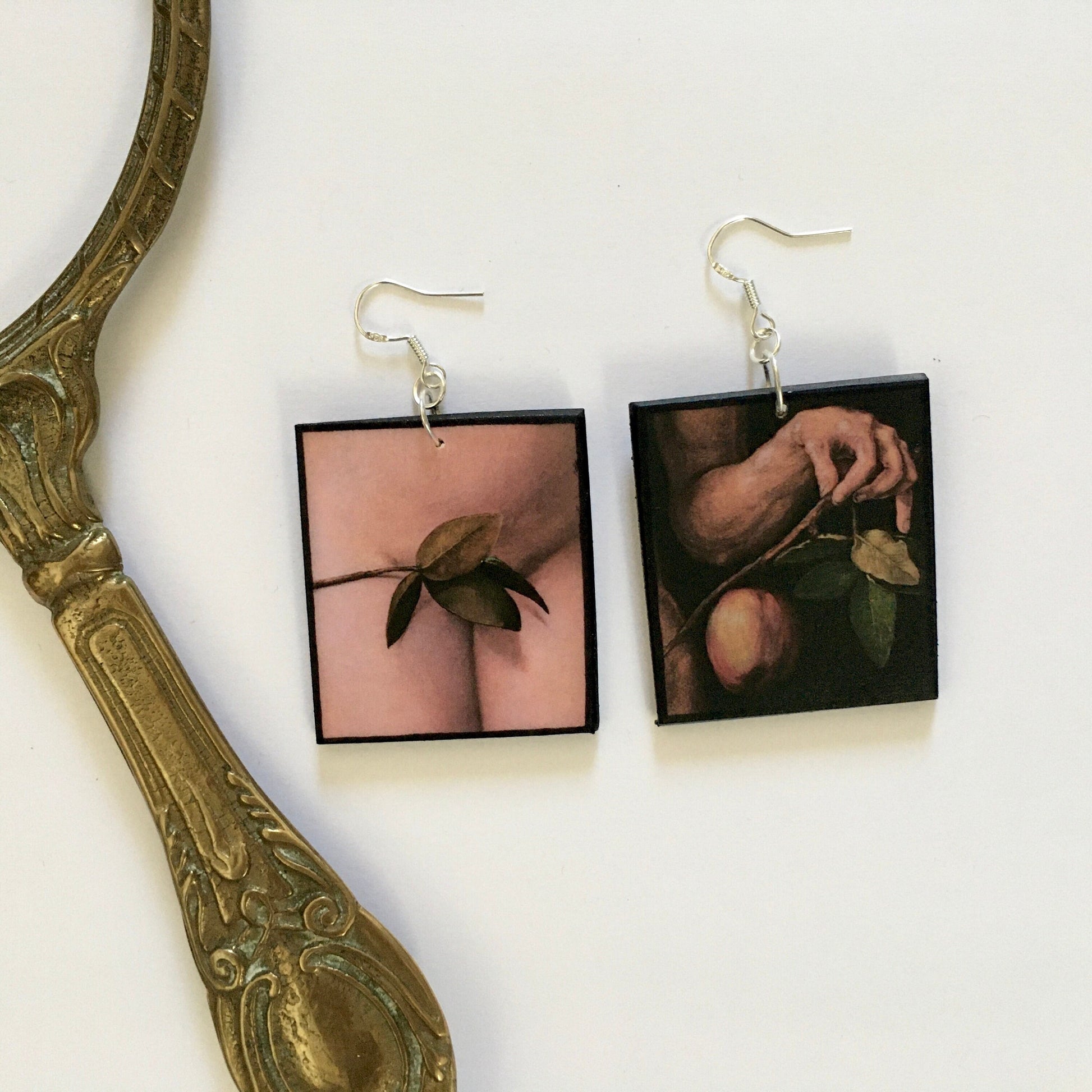 Museum-Inspired Sustainable Earrings Albrecht Durer, Renaissance art inspired earrings. Obljewellery