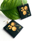 Lemon art earrings, sustainable wooden earrings. Wearable artsy gift.
