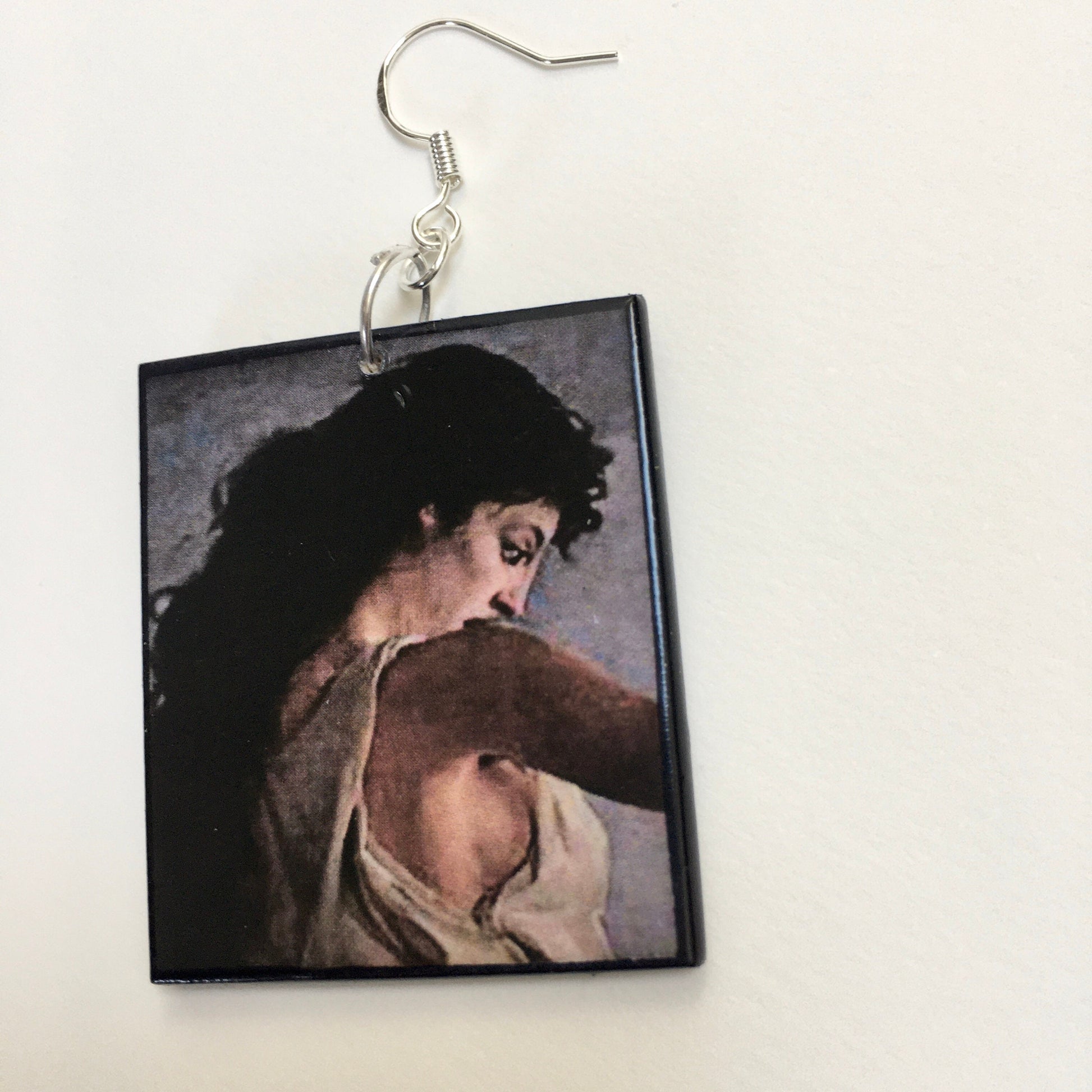 Museum-Inspired Sustainable Earrings Sappho earrings, greek mythology, artsy jewellery. Obljewellery