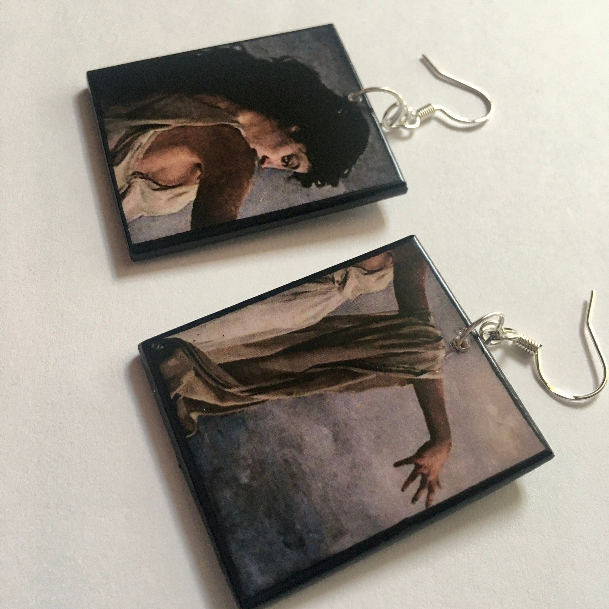 Museum-Inspired Sustainable Earrings Sappho earrings, greek mythology, artsy jewellery. Obljewellery