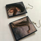 Sappho jewellery artsy gift, sustainable wood earring with the painting of Miguel Carbonell Silva "The Death of Sappho2. Lesbian aesthetic earrings.