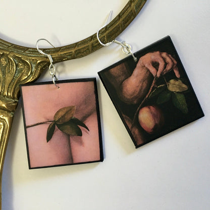 Museum-Inspired Sustainable Earrings Albrecht Durer, Renaissance art inspired earrings. Obljewellery