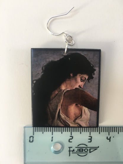 Museum-Inspired Sustainable Earrings Sappho earrings, greek mythology, artsy jewellery. Obljewellery