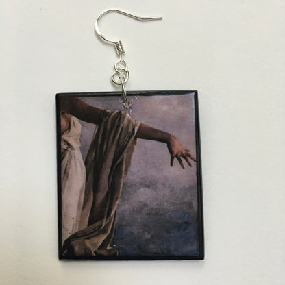 Museum-Inspired Sustainable Earrings Sappho earrings, greek mythology, artsy jewellery. Obljewellery