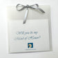 Will you be my Maid of honour? Proposal card with artsy, wood earrings, sustainable gift.