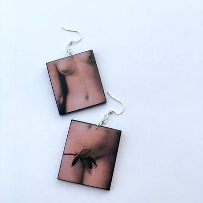 Museum-Inspired Sustainable Earrings Eve. Albrecht Durer, art details earrings Obljewellery