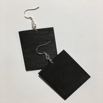 Museum-Inspired Sustainable Earrings Brooklyn Bridge, artsy earrings gift. Sustainable wood and silver hooks. Obljewellery