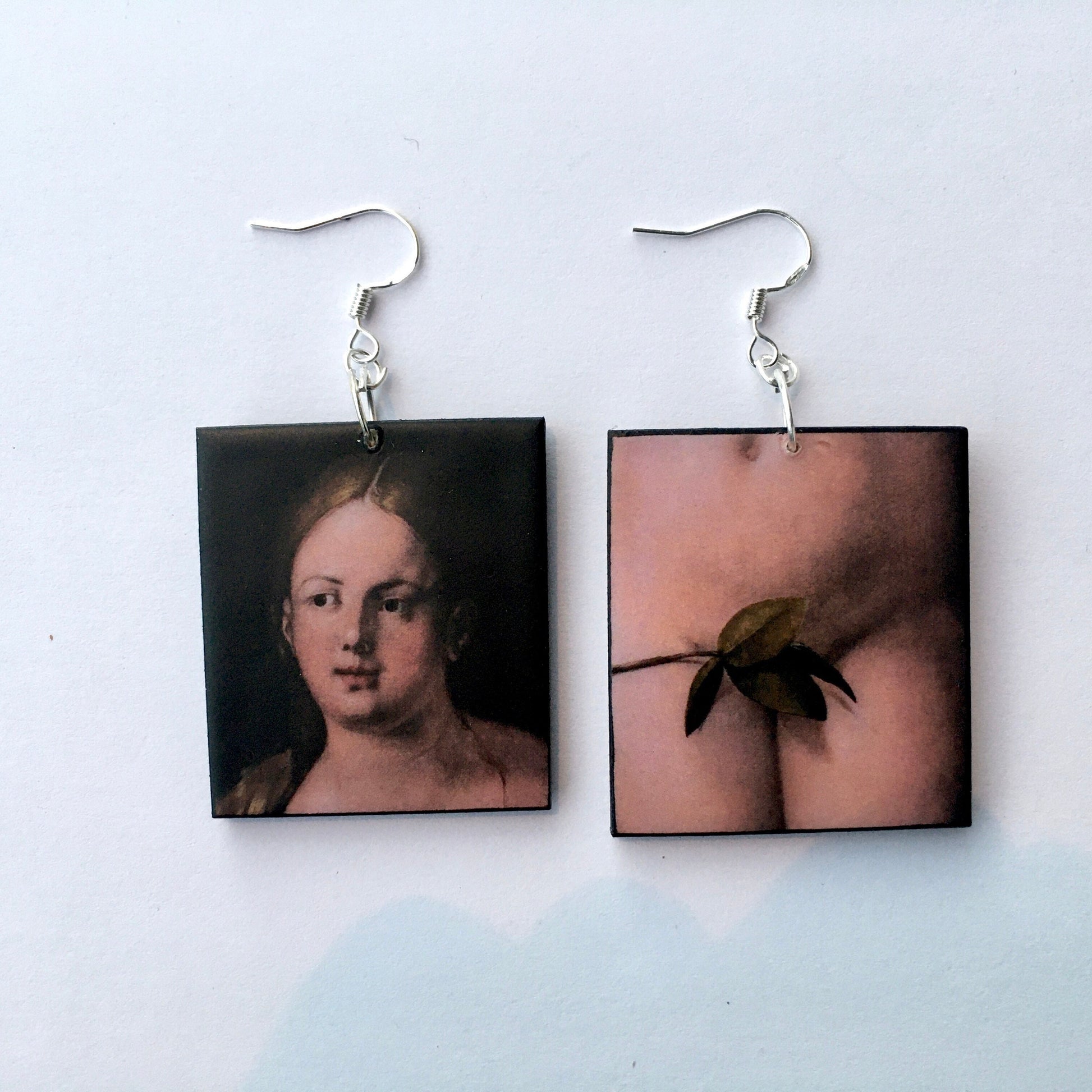Museum-Inspired Sustainable Earrings Eve. Albrecht Durer, art details earrings Obljewellery