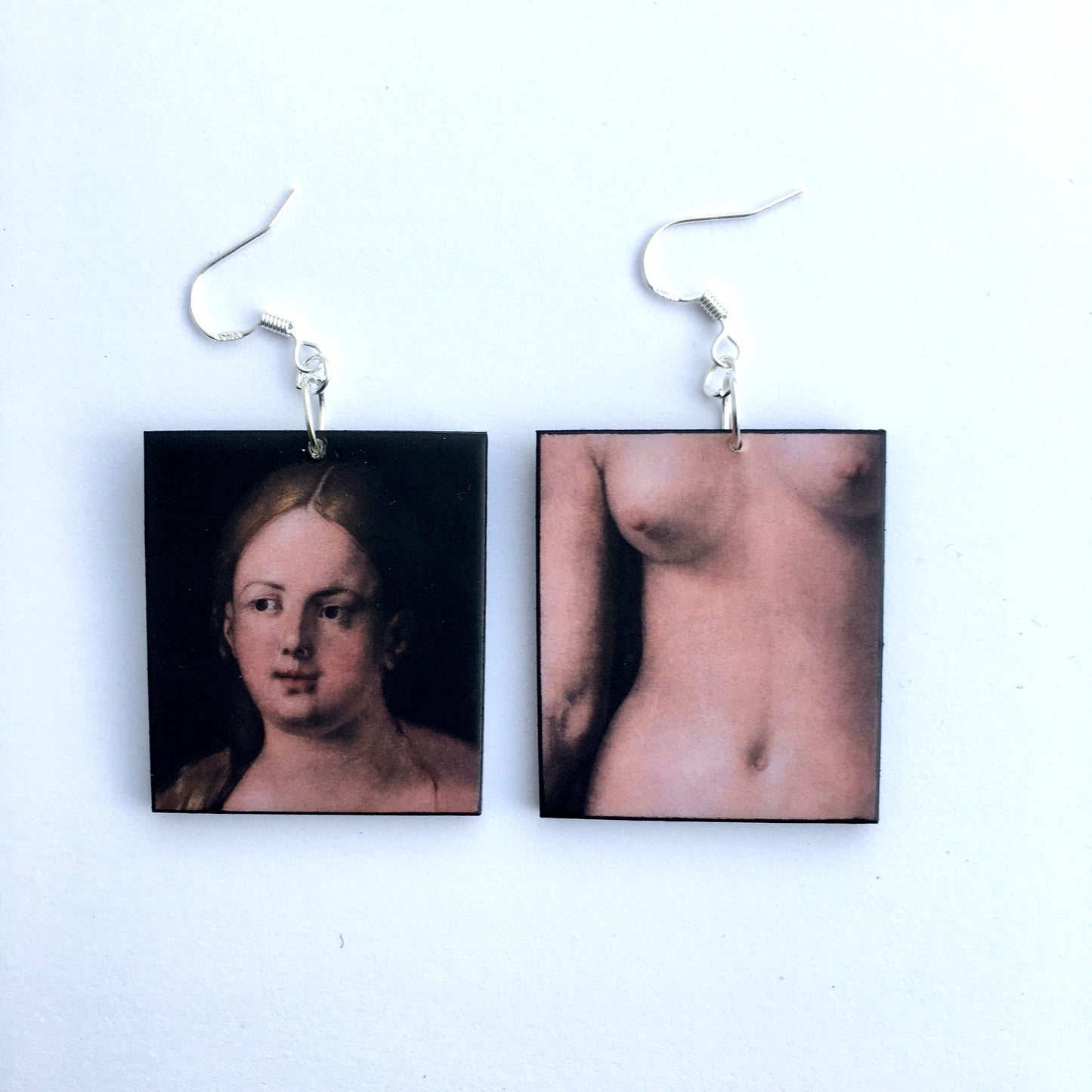 Museum-Inspired Sustainable Earrings Eve. Albrecht Durer, art details earrings Obljewellery
