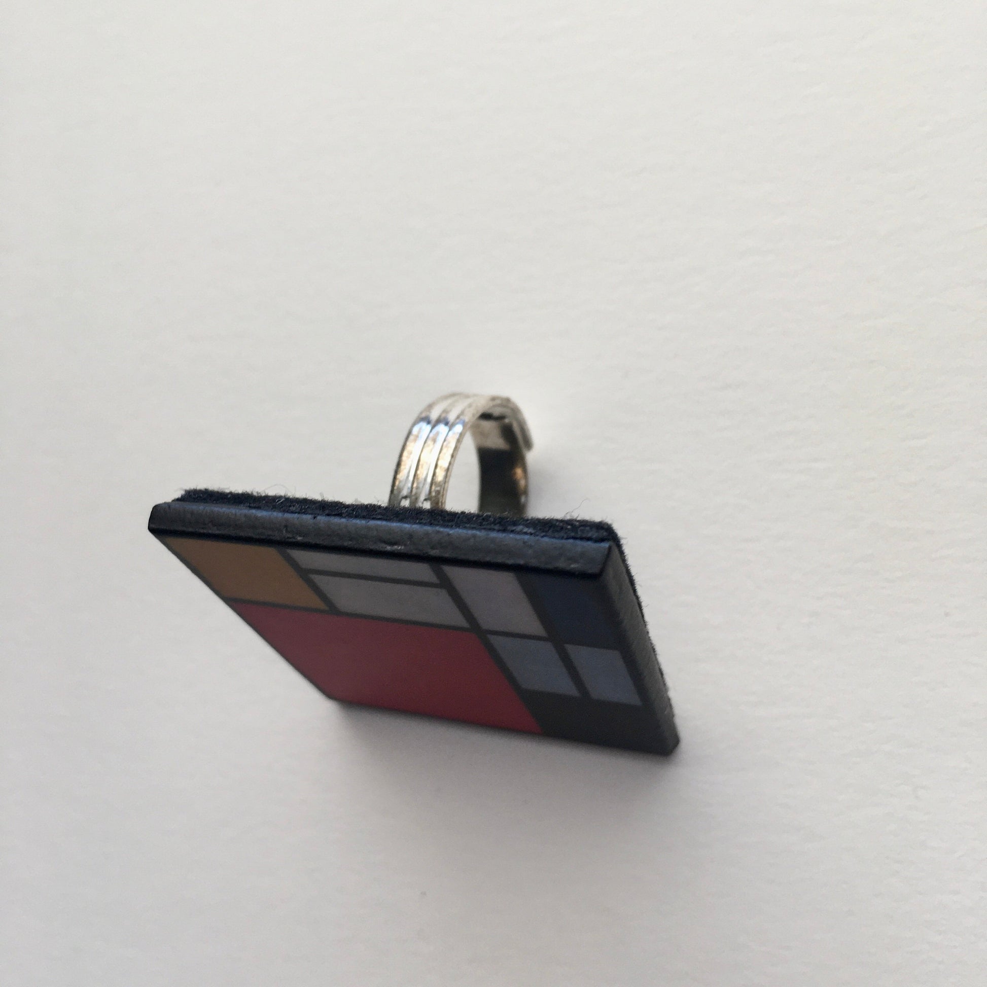 Museum-Inspired Sustainable Rings Piet Mondrian statement art ring. Obljewellery