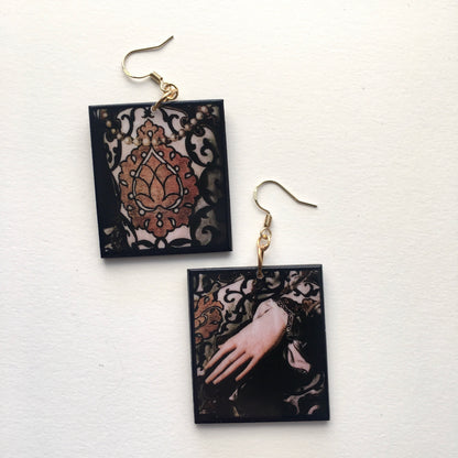 Museum-Inspired Sustainable Earrings Agnolo Bronzino, sustainable earrings gift. Obljewellery