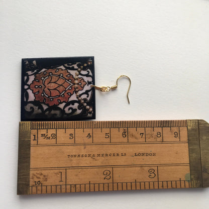 Museum-Inspired Sustainable Earrings Agnolo Bronzino, sustainable earrings gift. Obljewellery