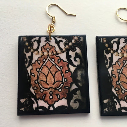 Museum-Inspired Sustainable Earrings Agnolo Bronzino, sustainable earrings gift. Obljewellery