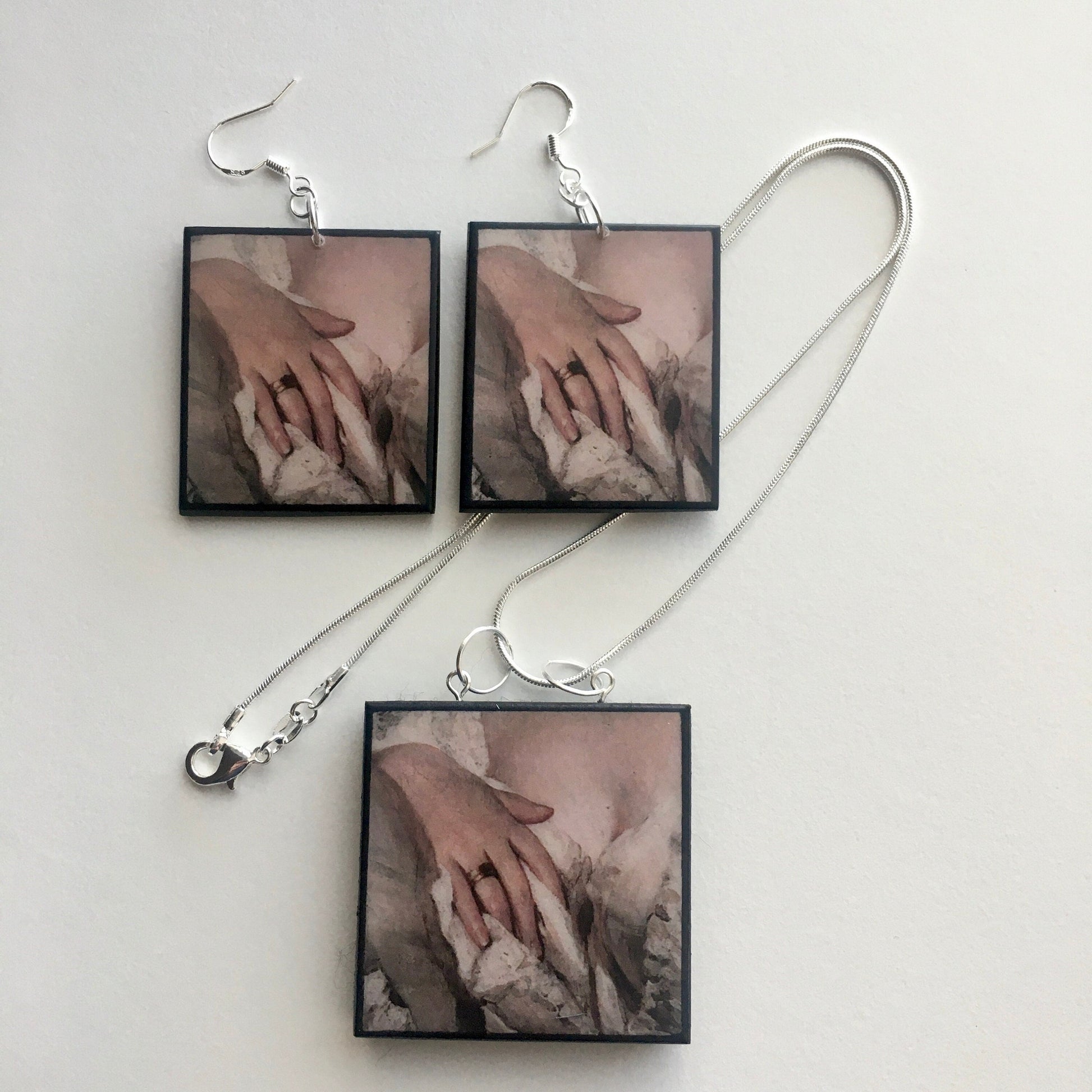 Museum-Inspired Sustainable Necklace Winterhalter Romantic Art Jewellery Set | Lady's Portrait | Necklace and Earrings Obljewellery