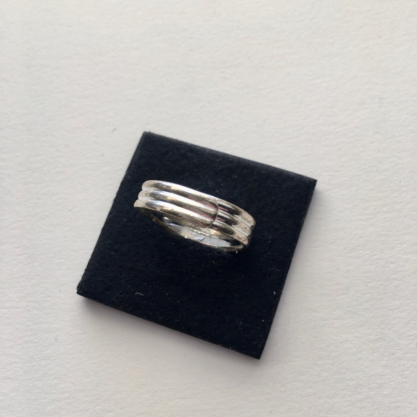 back side in black and silver adjustable ring. obljewellery shop jewellery