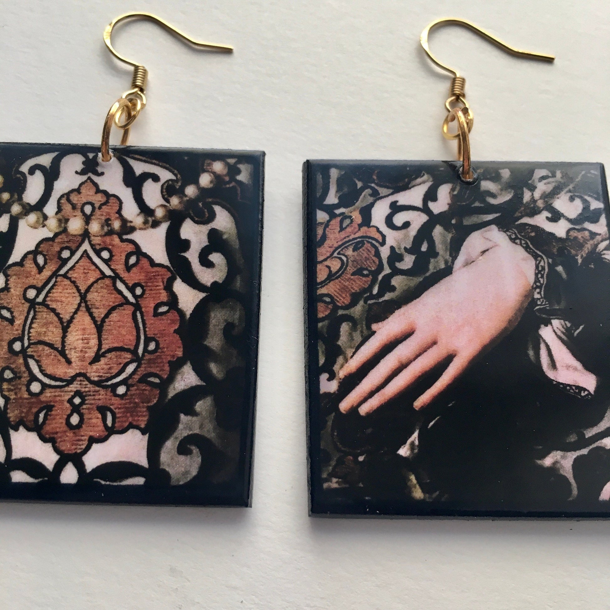 Museum-Inspired Sustainable Earrings Agnolo Bronzino, sustainable earrings gift. Obljewellery
