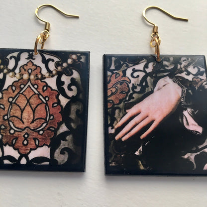 Museum-Inspired Sustainable Earrings Agnolo Bronzino, sustainable earrings gift. Obljewellery
