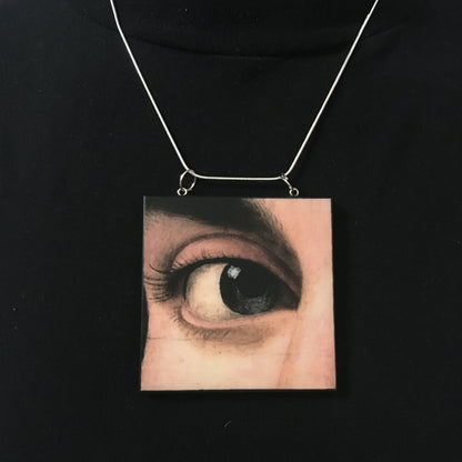 Museum-Inspired Sustainable Necklace Renaissance eye art detail necklace Obljewellery