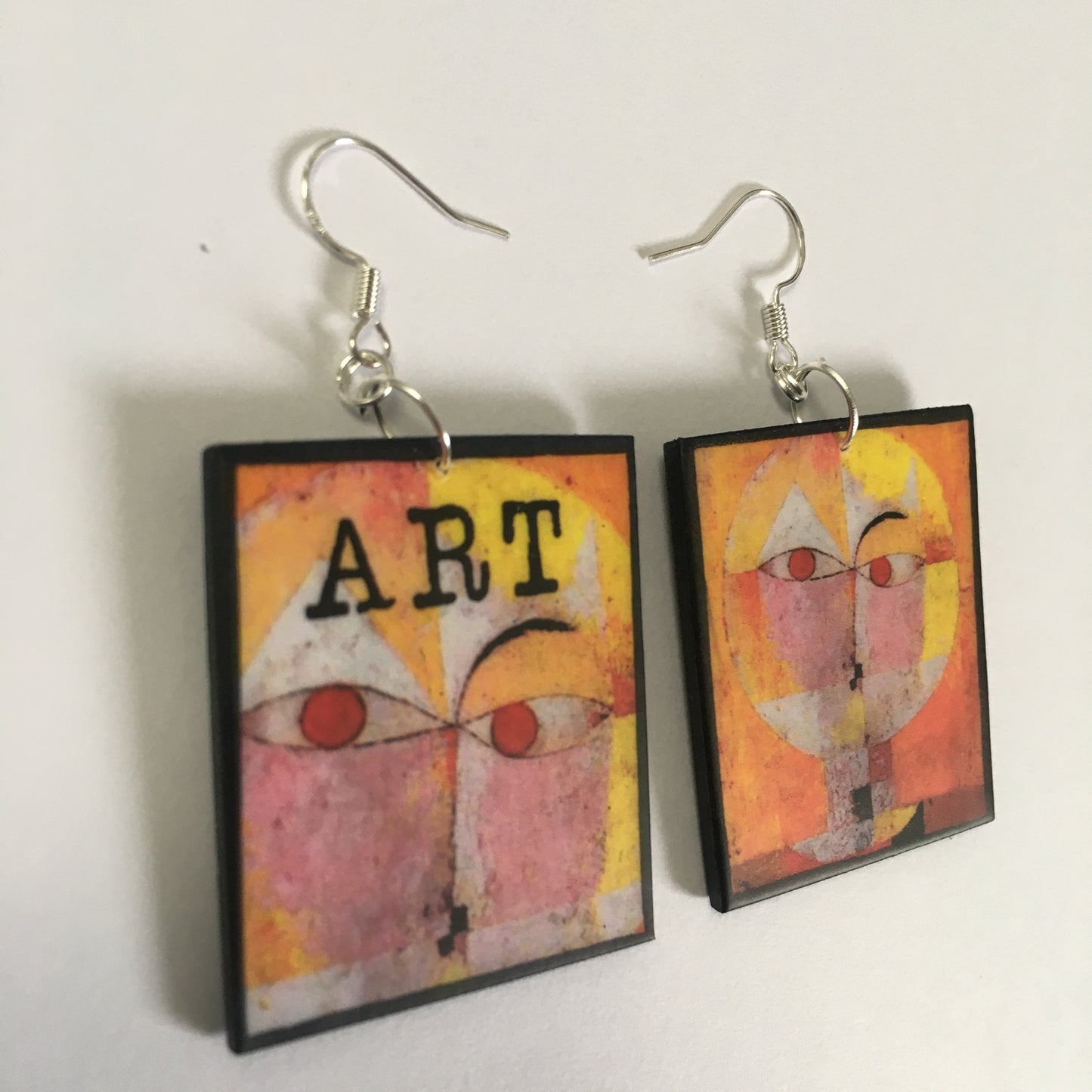 Museum-Inspired Sustainable Earrings Paul Klee art earrings Obljewellery