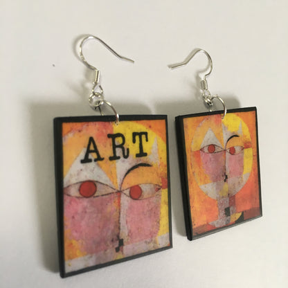 Museum-Inspired Sustainable Earrings Paul Klee art earrings Obljewellery