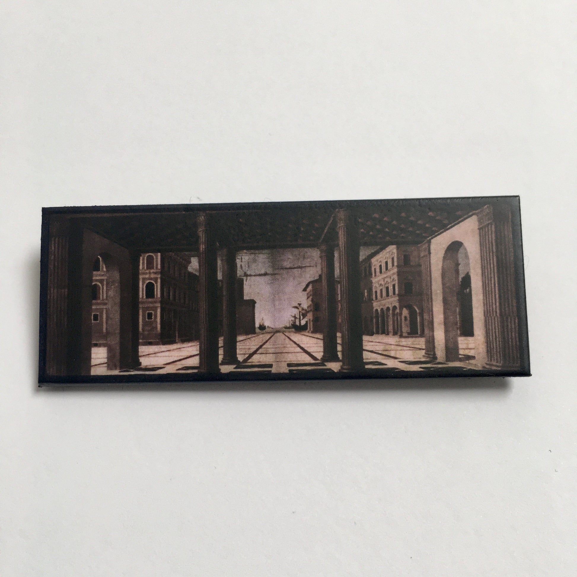 Museum-Inspired Sustainable Brooches The Ideal City, Berlin Renaissance art brooch. Obljewellery