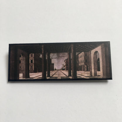 Museum-Inspired Sustainable Brooches The Ideal City, Berlin Renaissance art brooch. Obljewellery