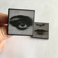 Set of two brooches, lips and eye