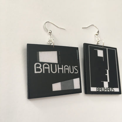 Museum-Inspired Sustainable Earrings Bauhaus art jewellery. Asymmetrical earrings. Obljewellery