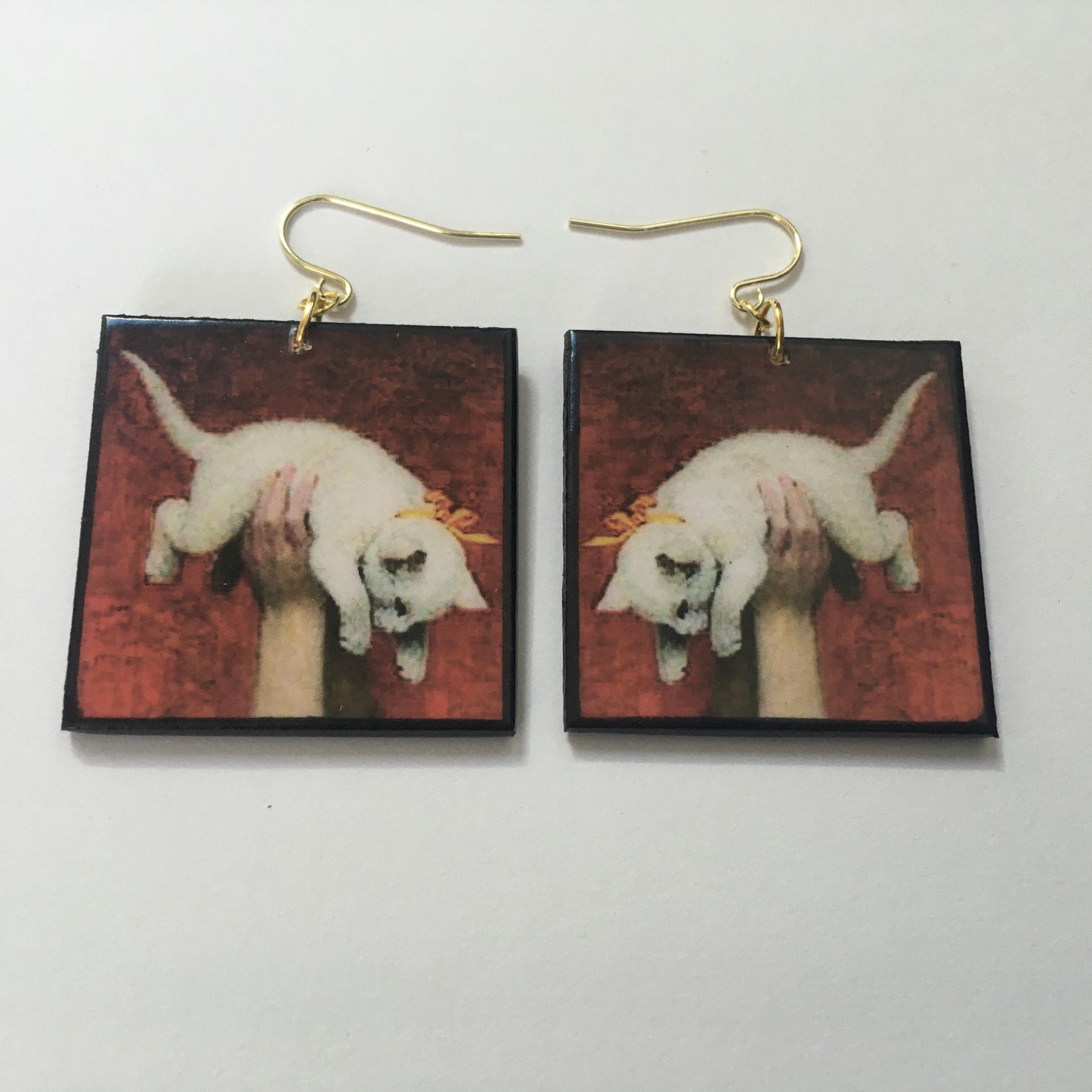 Romantic art detail earrings. Cat earrings