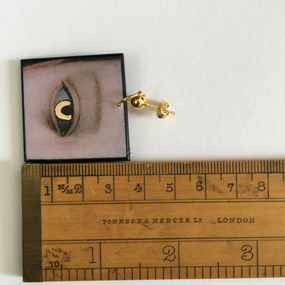 Museum-Inspired Sustainable Earrings Gold eyes earrings Obljewellery