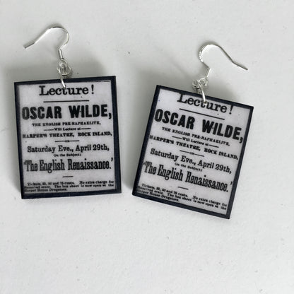 Museum-Inspired Sustainable Earrings Oscar Wilde at Harper’s Theatre art earrings Obljewellery