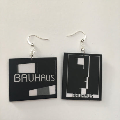 Museum-Inspired Sustainable Earrings Bauhaus art jewellery. Asymmetrical earrings. Obljewellery