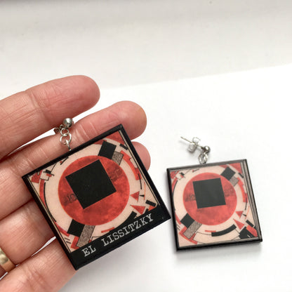 Museum-Inspired Sustainable Earrings Roza Luxemburg Monument Earrings | El Lissitzky | Obljewellery Obljewellery