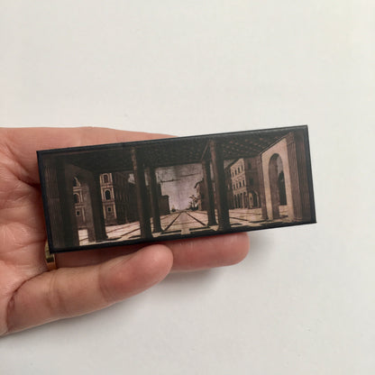 Museum-Inspired Sustainable Brooches The Ideal City, Berlin Renaissance art brooch. Obljewellery