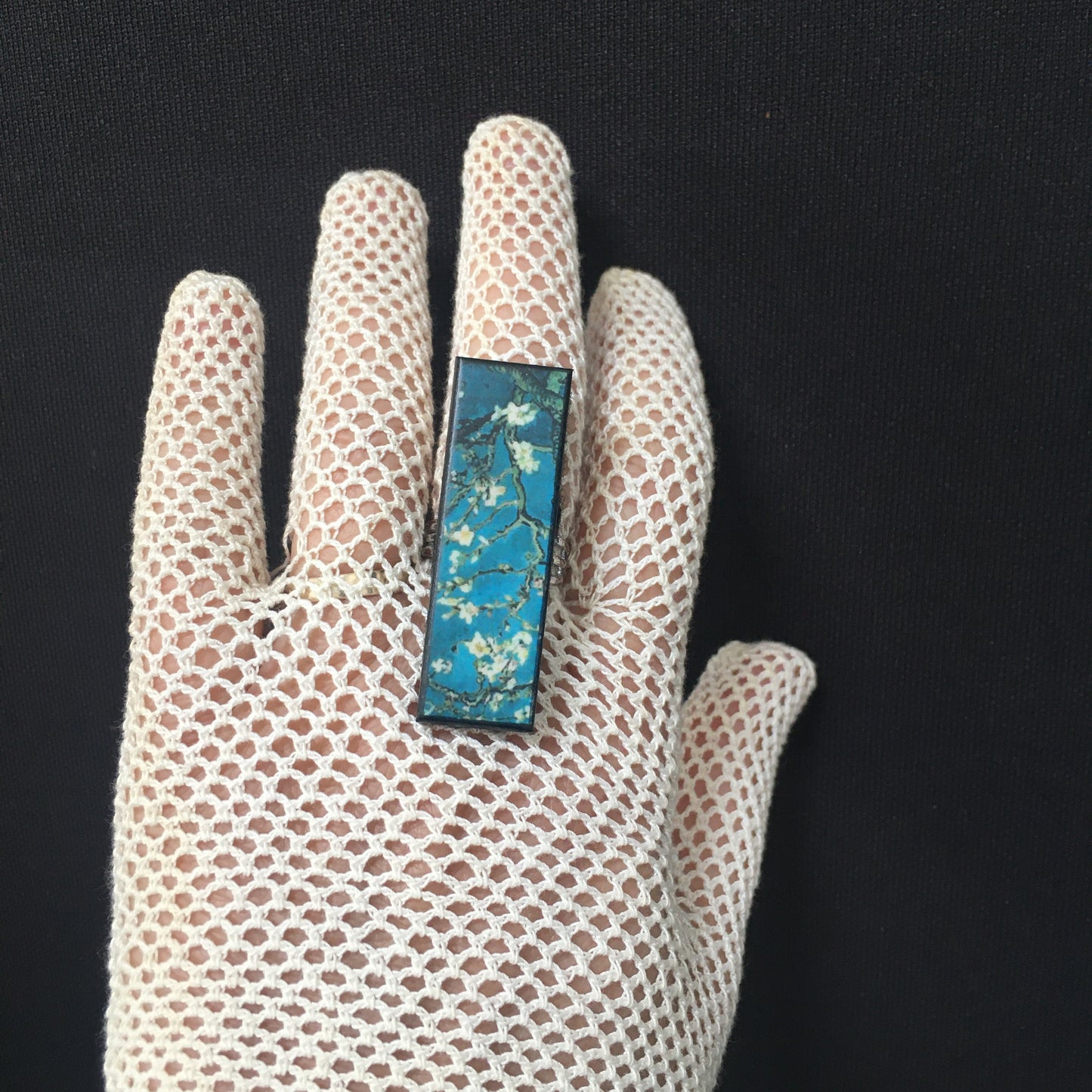 Museum-Inspired Sustainable Rings Van Gogh, Almond Blossom ring Obljewellery