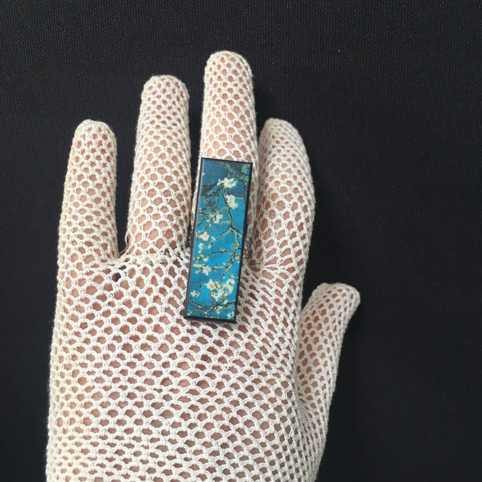 Museum-Inspired Sustainable Rings Van Gogh, Almond Blossom ring Obljewellery