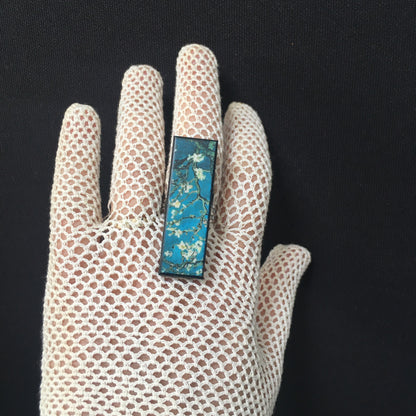Museum-Inspired Sustainable Rings Van Gogh, Almond Blossom ring Obljewellery