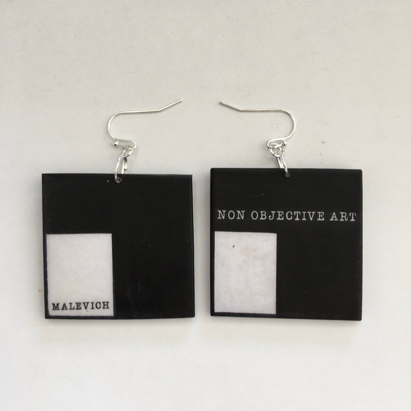Museum-Inspired Sustainable Earrings Non Objective Art, Kazimir Malevich art earrings Obljewellery