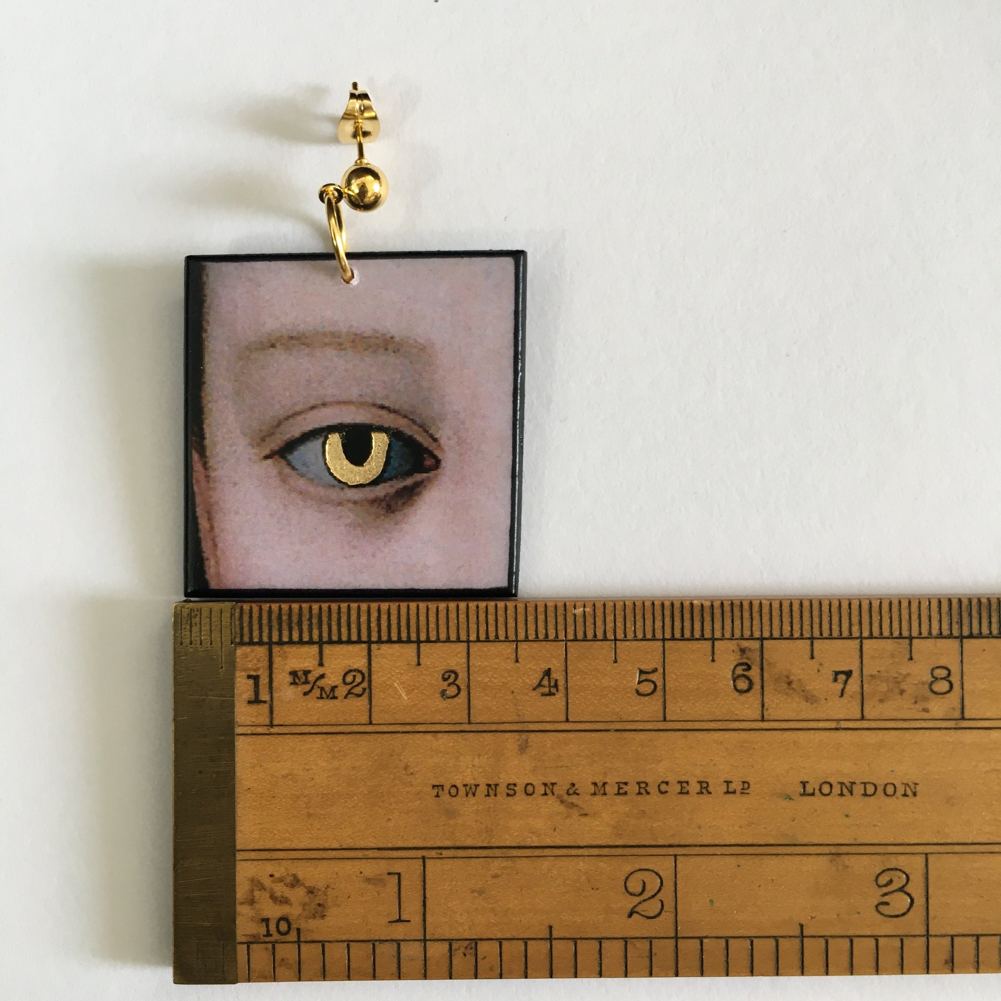 Museum-Inspired Sustainable Earrings Gold eyes earrings Obljewellery